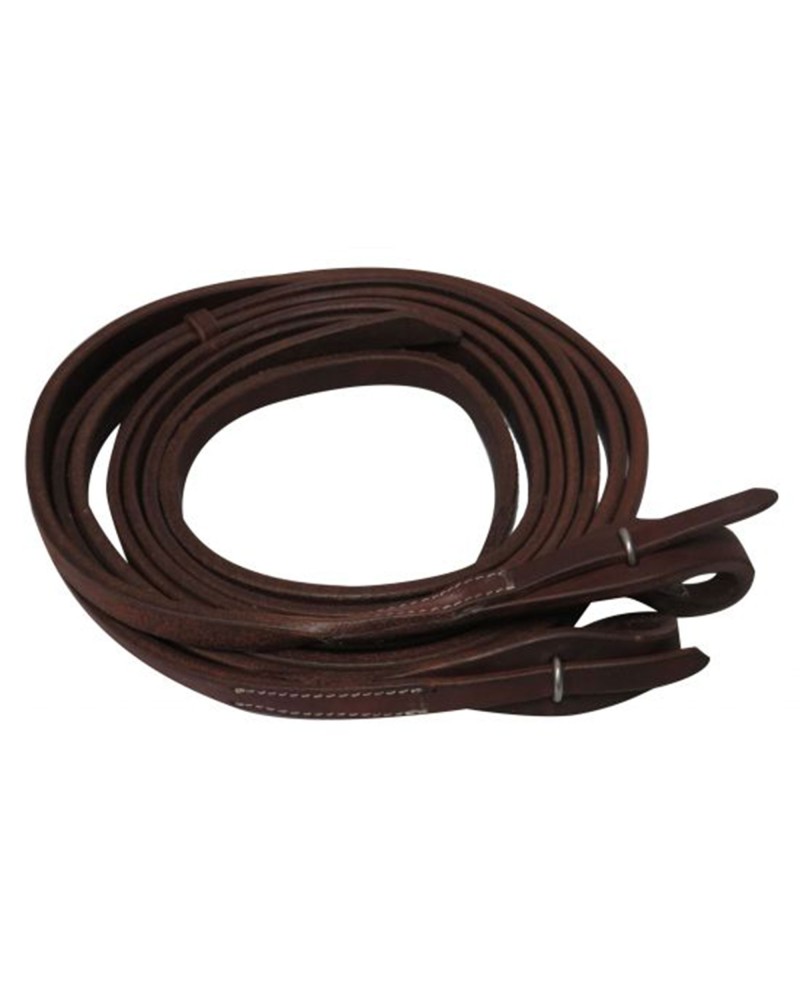 Rênes Fendues En Cuir De Vache Argentine Showman - 5/8" X 8 Pieds, Finition Medium Oil
