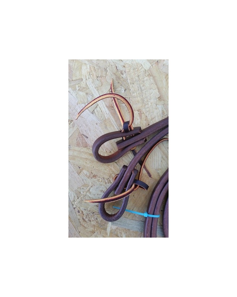 Rênes Western En Cuir Fendu - Marron - Modèle Split Reins