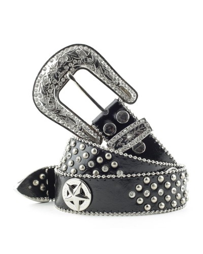 CEINTURE STARS AND STRIPES STONE BLACK