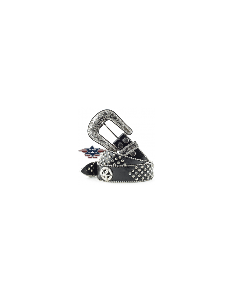 CEINTURE STARS AND STRIPES STONE BLACK
