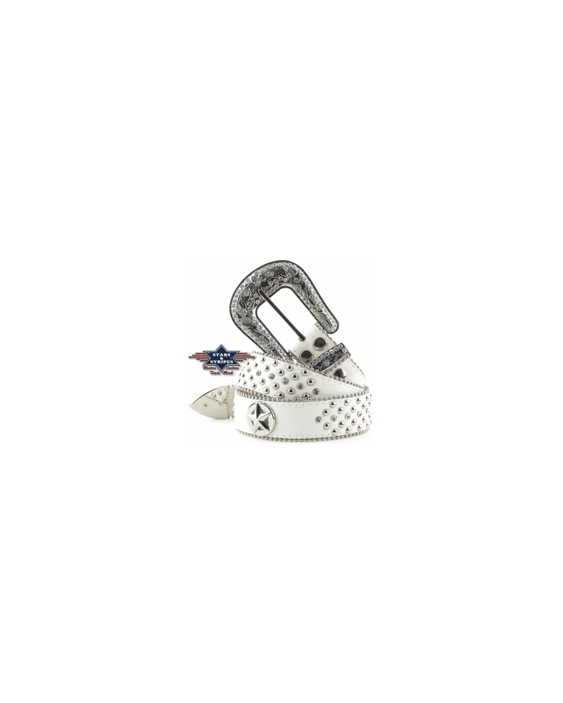 CEINTURE STARS AND STRIPES STONE WHITE