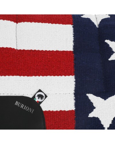 TAPIS WESTERN CHEVAL EQUITATION QUARTER HORSE BURIONI LAINE VIERGE